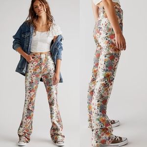 Wrangler X Free People Westward 626 Floral High Waist Bootcut Jeans $90